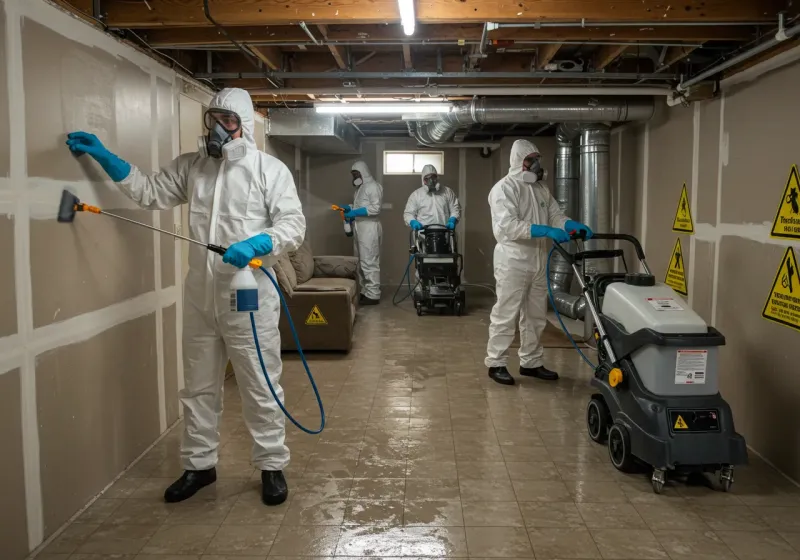 Basement Moisture Removal and Structural Drying process in Hometown, IL